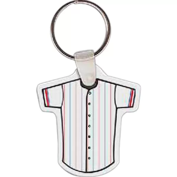 Baseball jersey-shaped key tag,