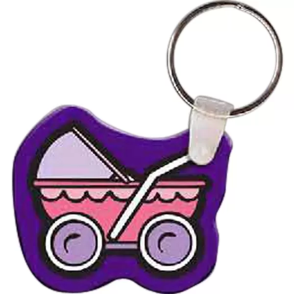 Baby carriage-shaped key tag,