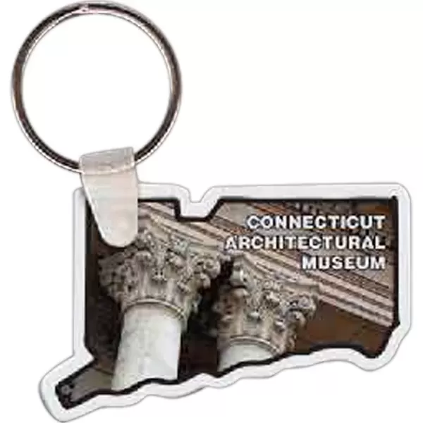 Connecticut shaped key tag