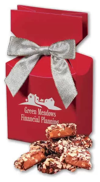 Red gift box filled