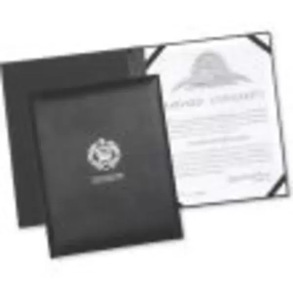 Black leather certificate holder