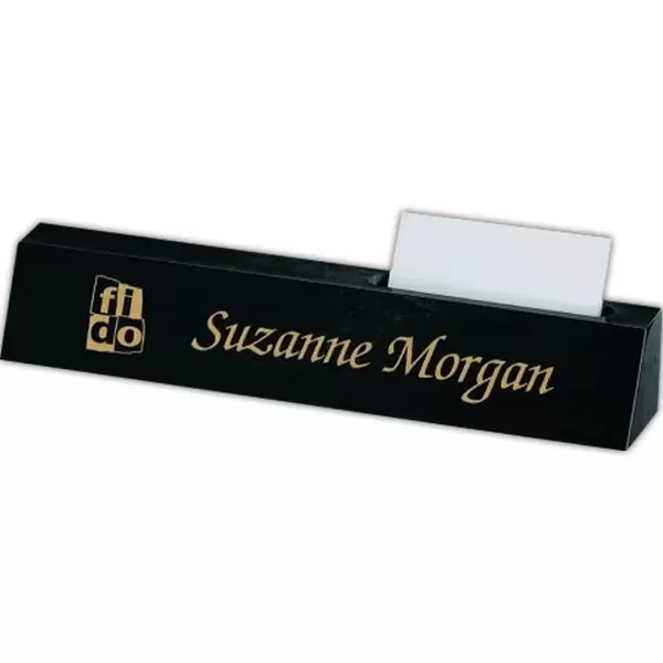 Genuine black marble nameplate