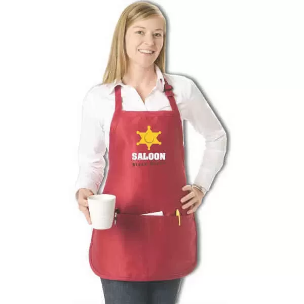 Mid-length 3-pouch apron with