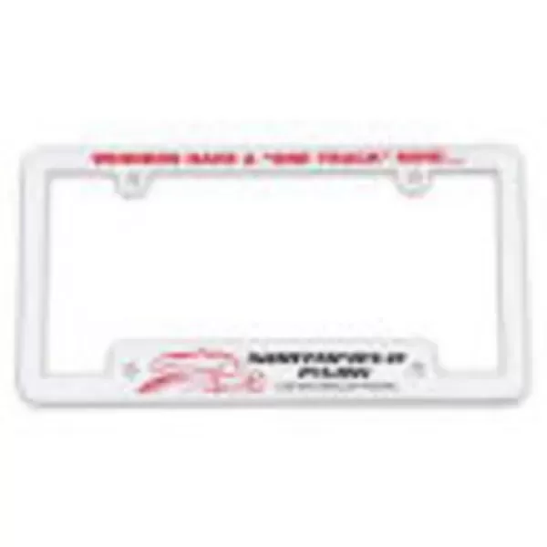 White license plate frame