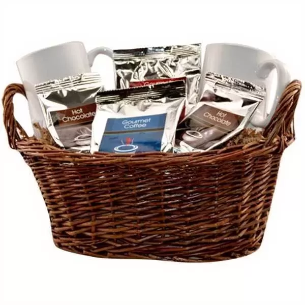 Gift basket with coffee,