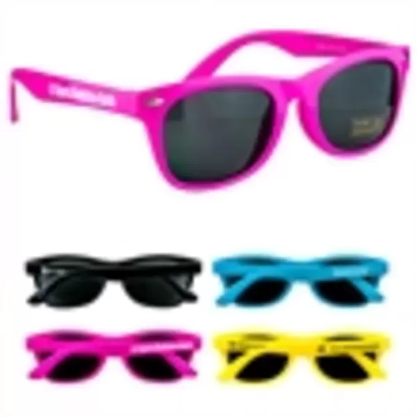 Colorful plastic kid's sunglasses.