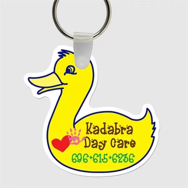 Duck shaped key tag.