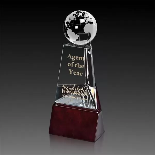 Award with crystal globe