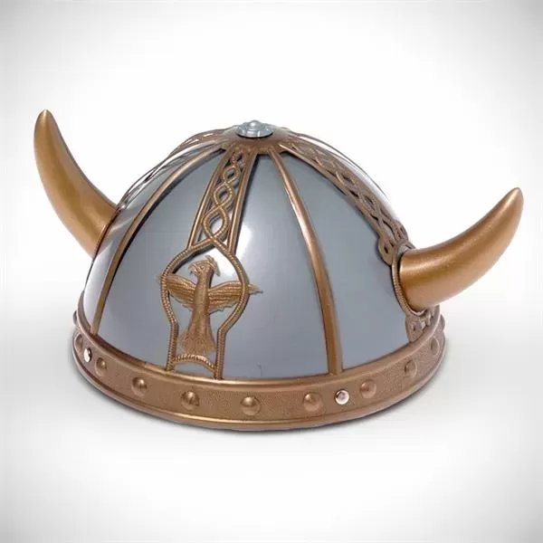 Adult-sized plastic Viking helmet.