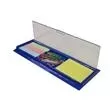 Desk caddy includes rulers,