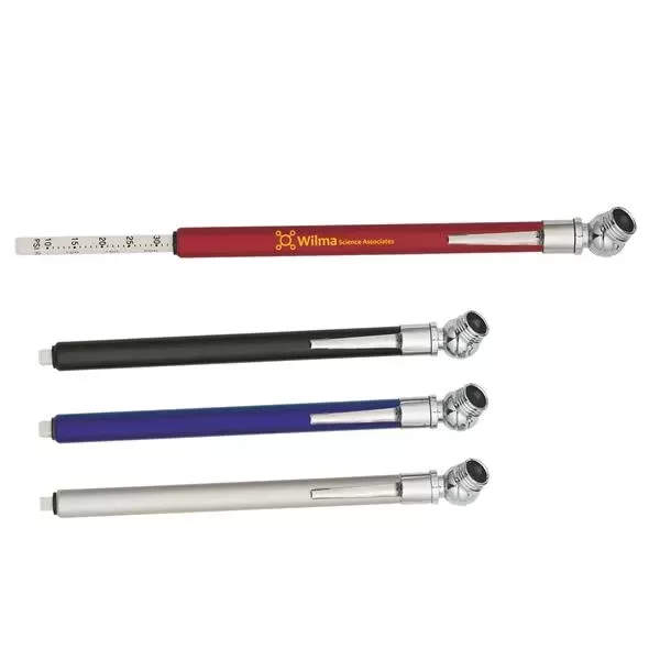 Tire gauge with clip.
