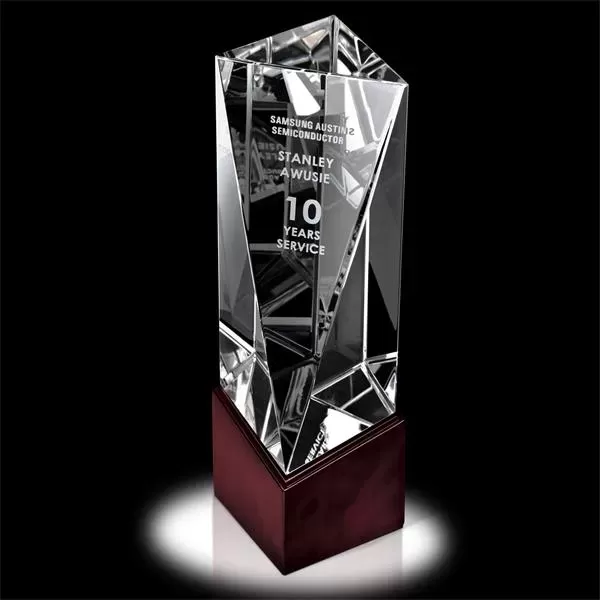 Optical crystal award with