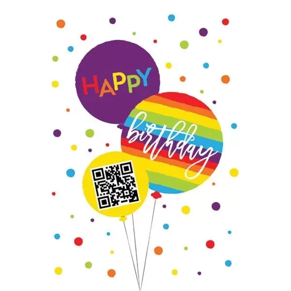 Rainbow Balloon birthday card