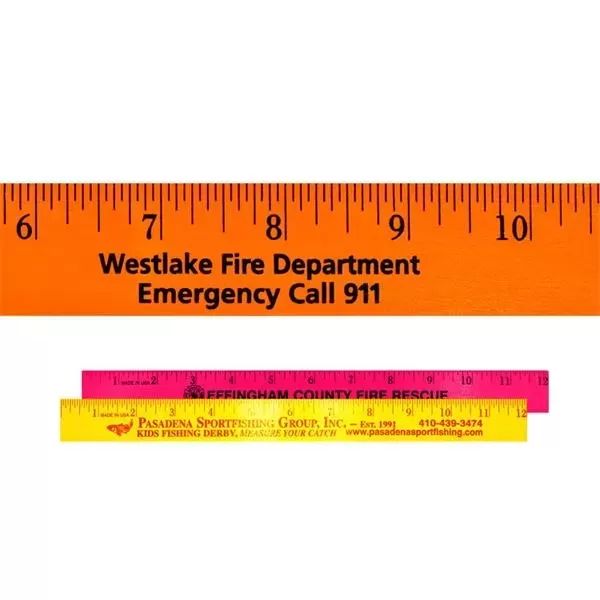 Fluorescent wood ruler, 12