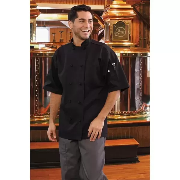 Black short-sleeved chef coat