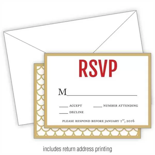 Wedding RSVP Card Flat