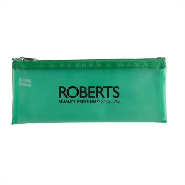 PVC-constructed frosted pencil pouch