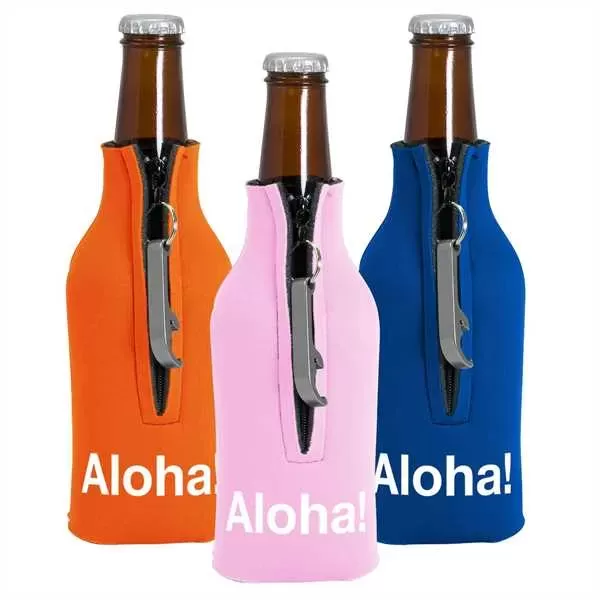 Blank zippered bottle insulator