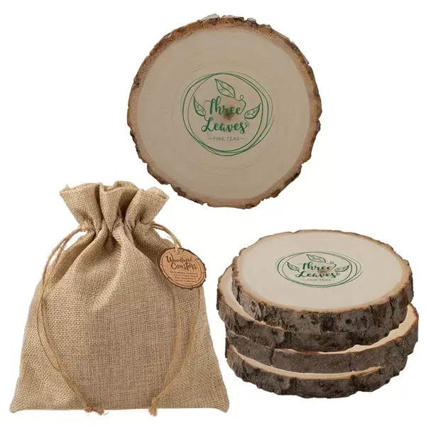 Natural Poplar wood coaster