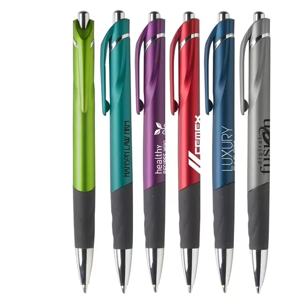 Sleek retractable ballpoint pen.