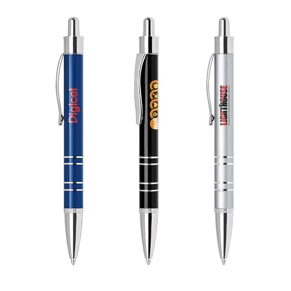 Aluminum click-action ballpoint pen