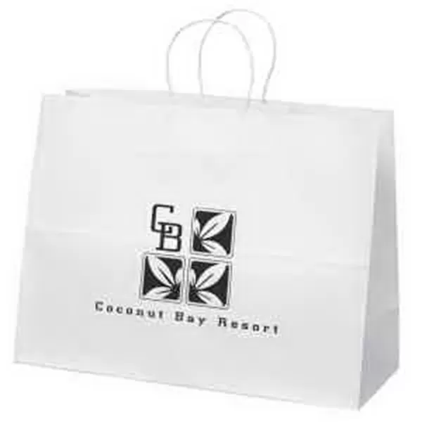 White kraft paper shopper