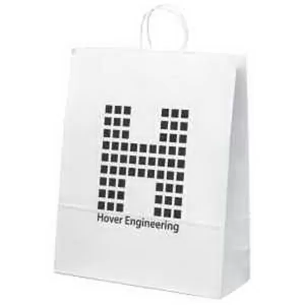 White kraft paper shopper