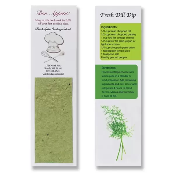 Bookmark with vibrant herb