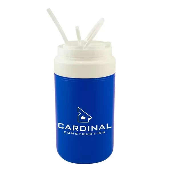 Insulated jug with straw