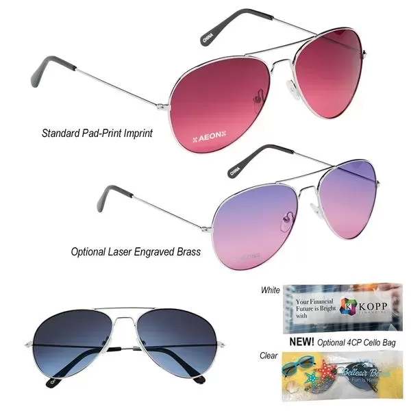 Aviator sunglasses with ocean