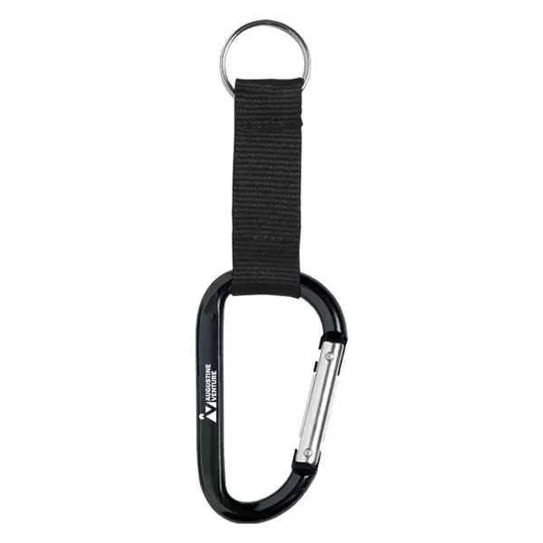 Carabiner with strap and