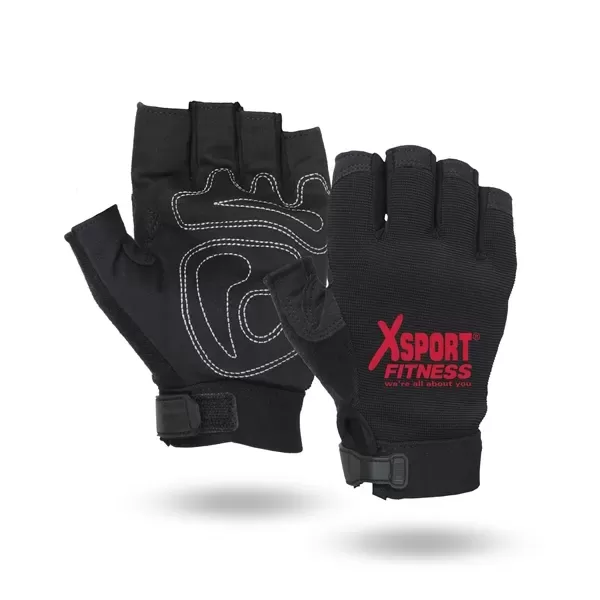 Sports gloves, black synthetic