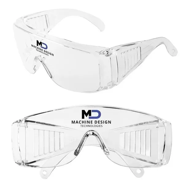 Clear polycarbonate safety glasses