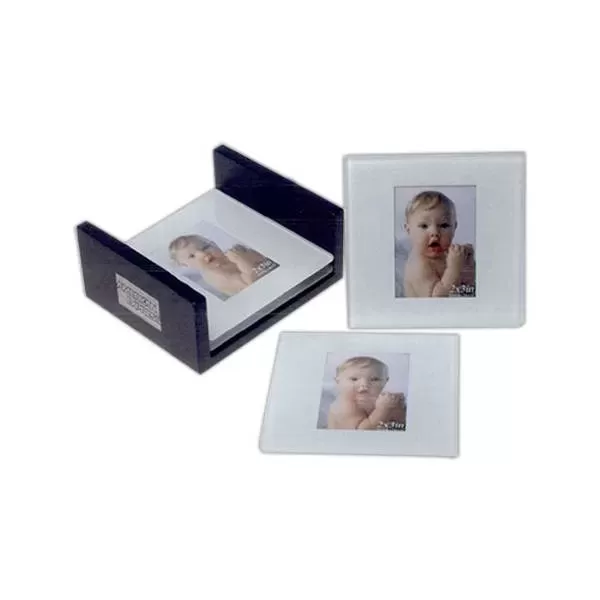 Glass photo frame coaster