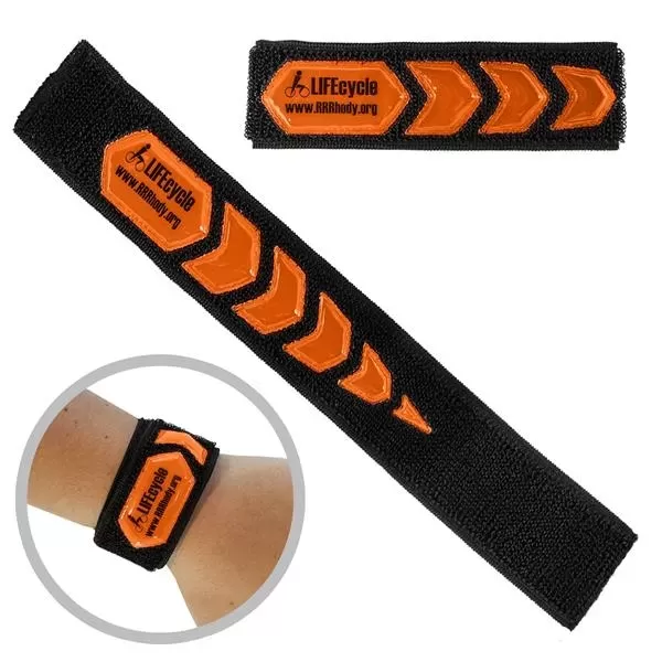 Reflective wrist strap measuring