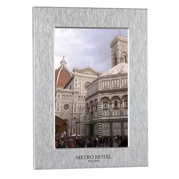 Aluminum photo frame, holds