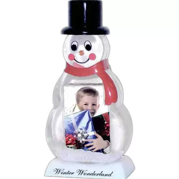 Snowman shaped snow globe