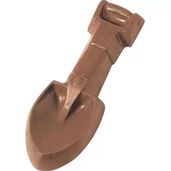 Molded chocolate shovel in