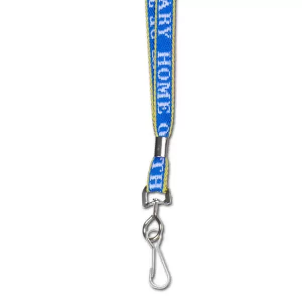 Knit-in lanyard with snap