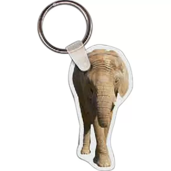 Elephant shaped key tag.