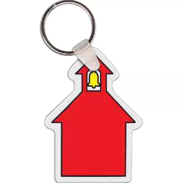 School house-shaped key tag,