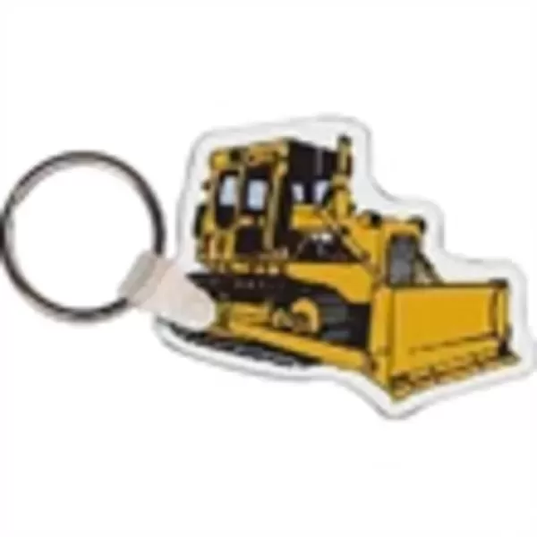 Bulldozer shaped key tag