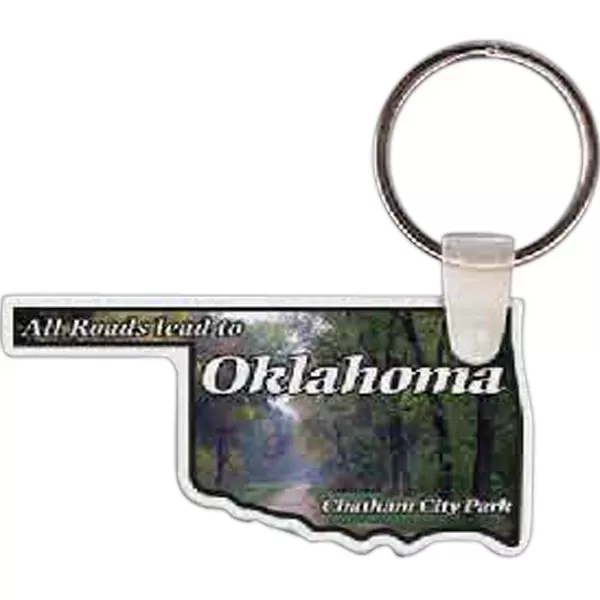 Oklahoma shaped key tag