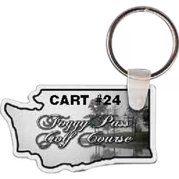 Washington state-shaped key tag