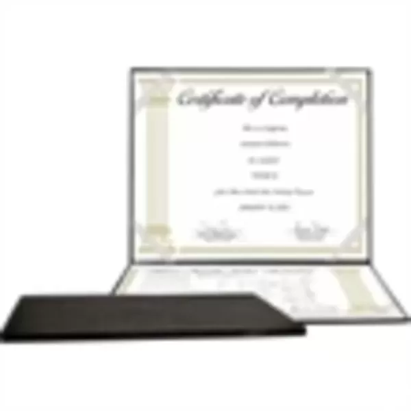 Faux black leather certificate