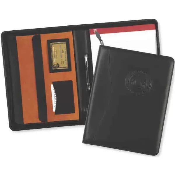 Luxurious zippered leather porfolio