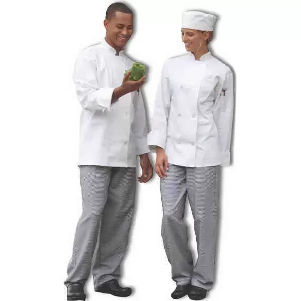 White chef pants made