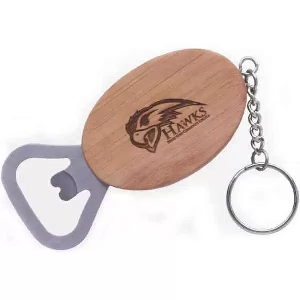 Bamboo bottle opener key