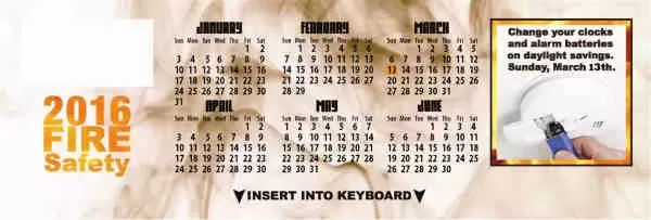 Keyboard calendar on fire