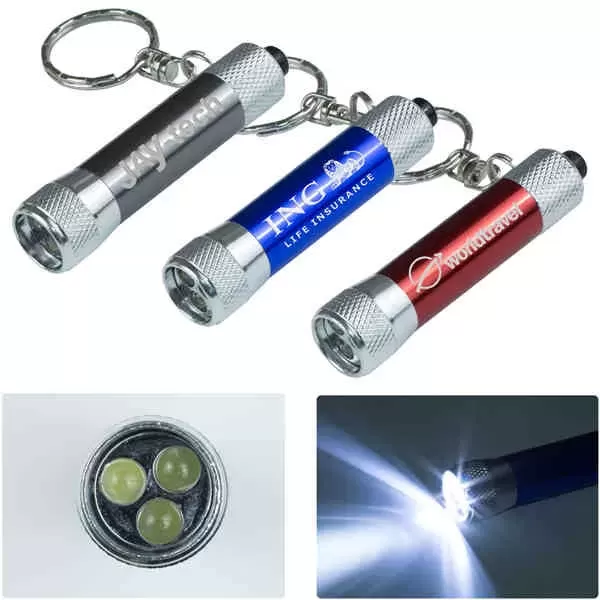 Aluminum keychain-style flashlight with